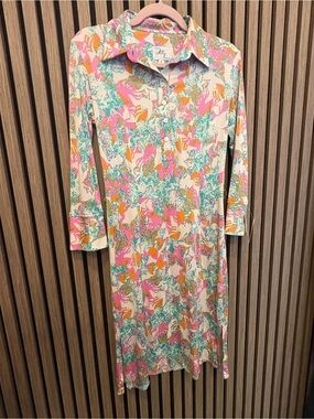 Milly of New York Pink, Teal & Orange Floral Button-Up Blouse